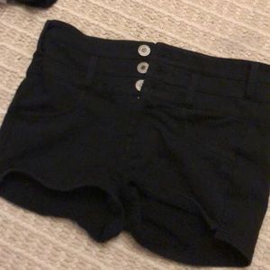 Black Cotton Shorts
